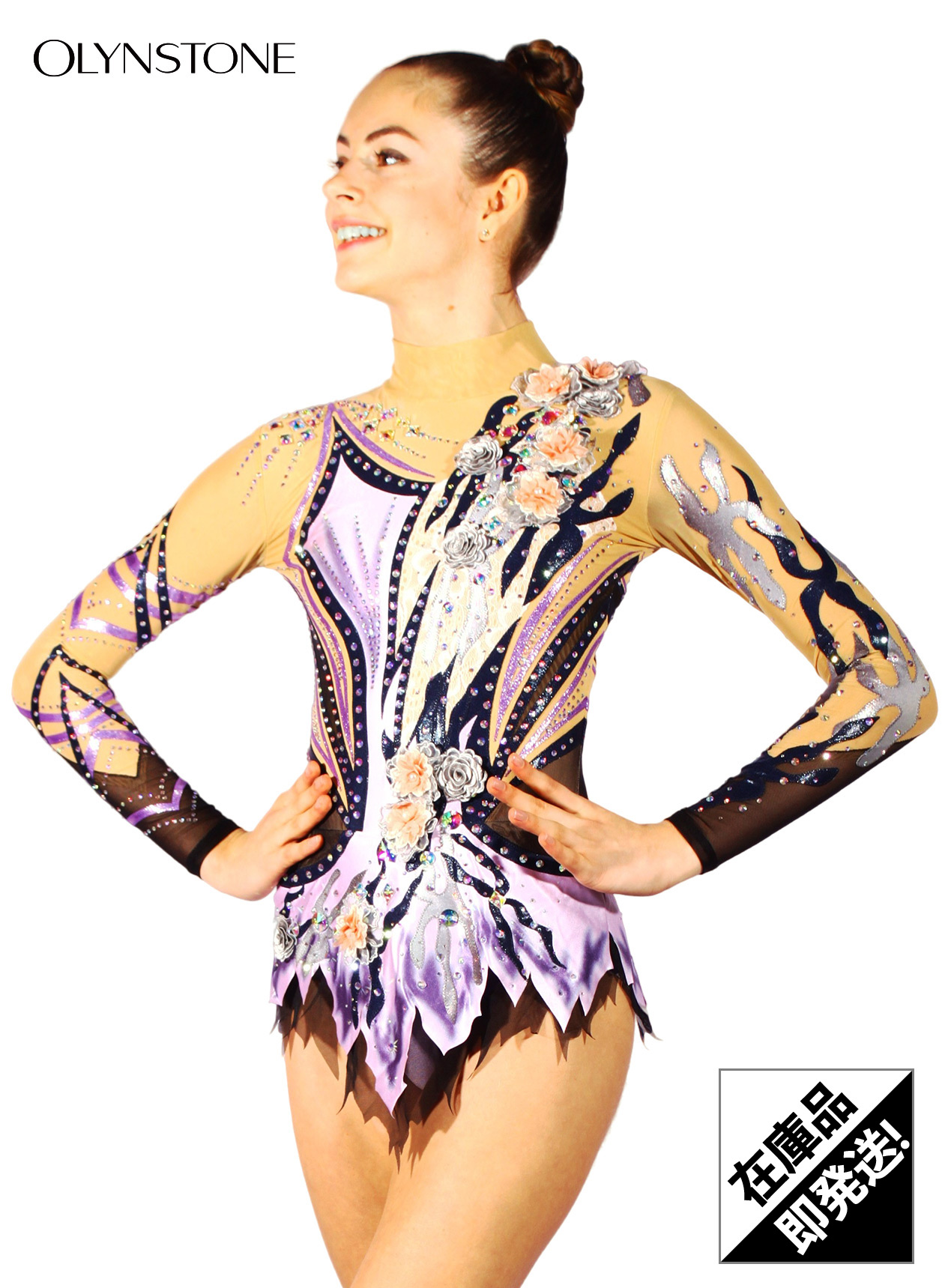 オリンストーンの女子新体操ジュニアサイズレオタード在庫商品ページです。